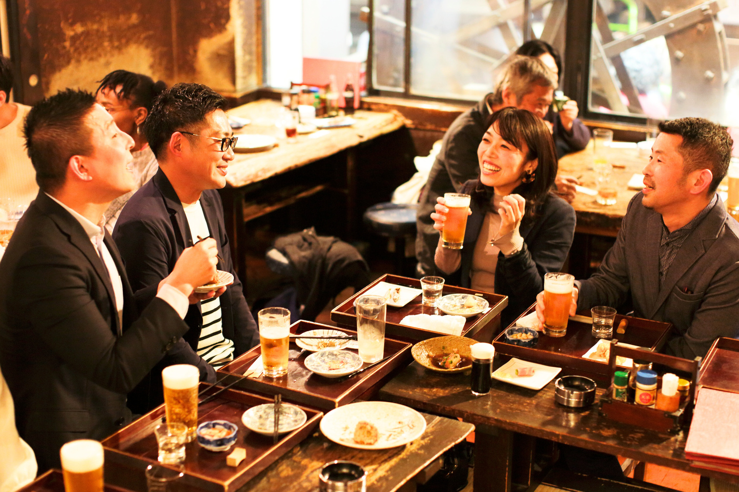 Enjoying traditional japanese  style pub”Izakaya”